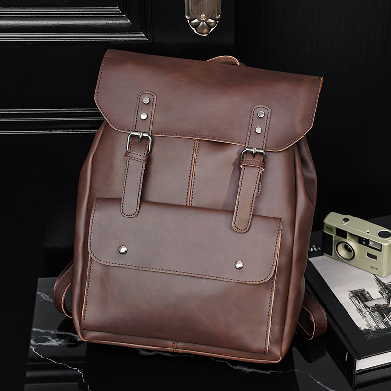 Ba lô da nam cổ điển, túi đựng - đánh giá và giá Leather Work Rucksack Mens