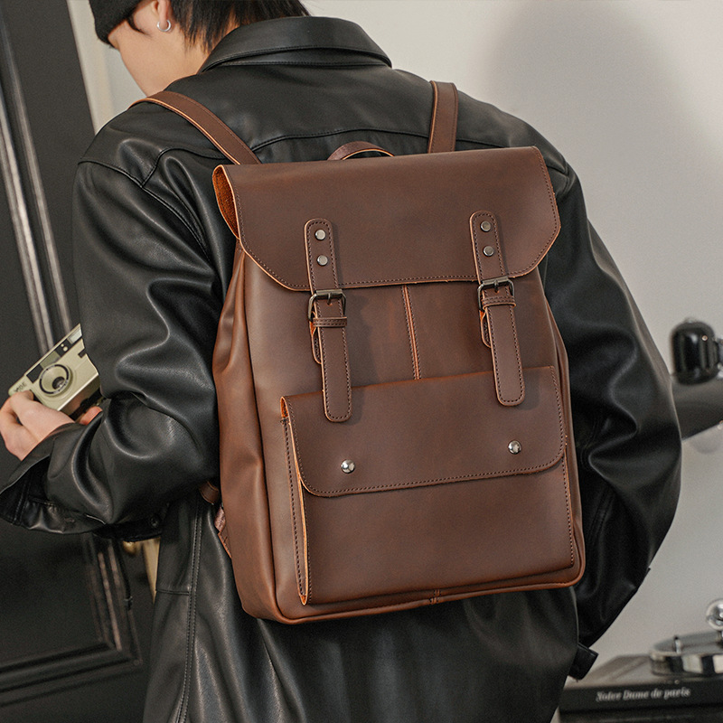 Ba lô da nam cổ điển, túi đựng - đánh giá và giá Leather Work Rucksack Mens